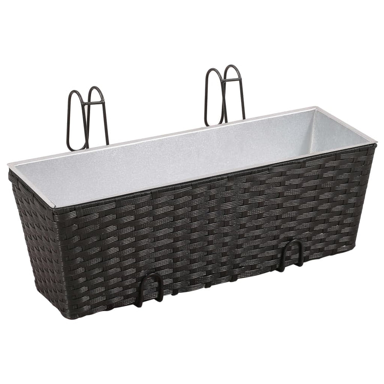 Vidaxl Balcony Plant Bakken 2 St 50 cm Roard Black