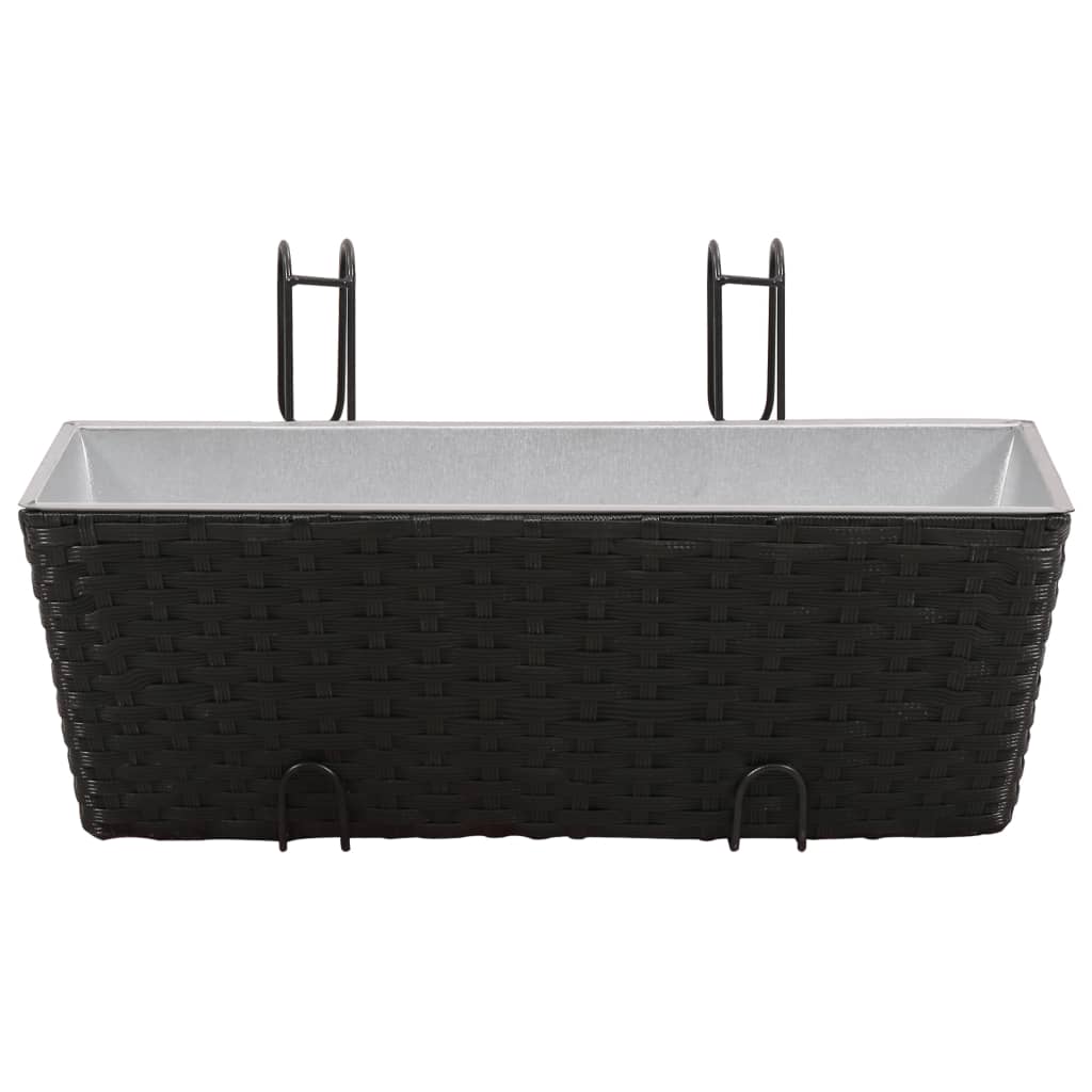Vidaxl Balcony Plant Bakken 2 St 50 cm Roard Black