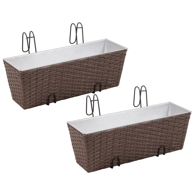 Vidaxl Balcony Plantes Bacs 2 st 50 cm Brown Roard