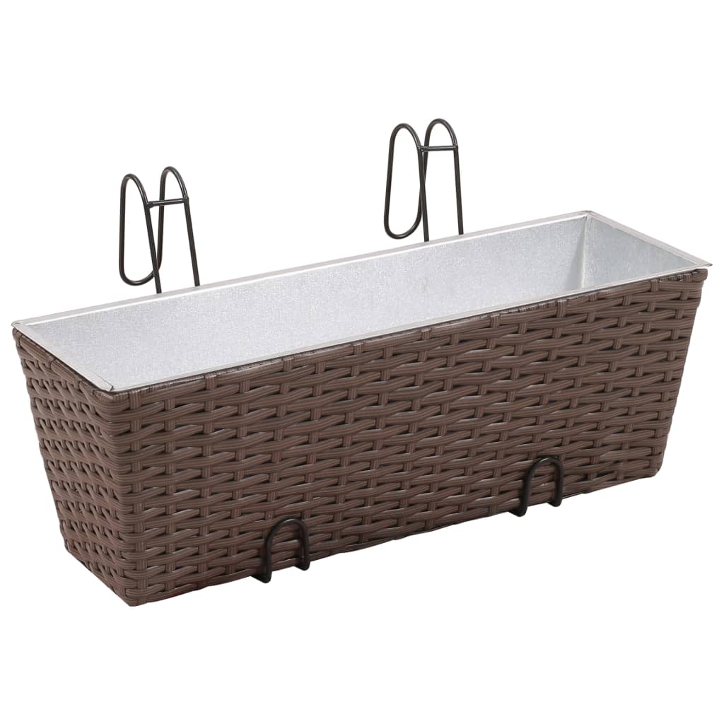 Vidaxl Balcony Plantes Bacs 2 st 50 cm Brown Roard