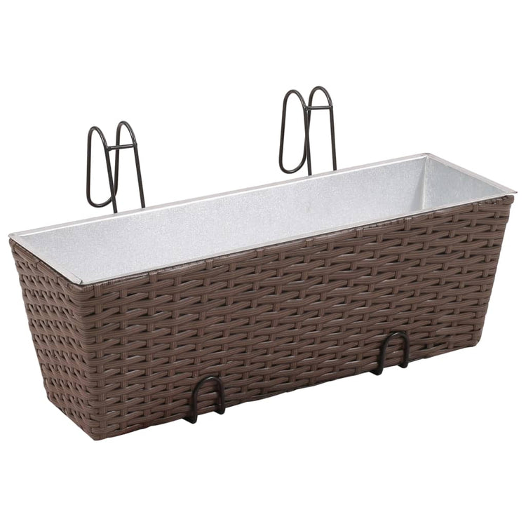Vidaxl Balcony Plantes Bacs 2 st 50 cm Brown Roard