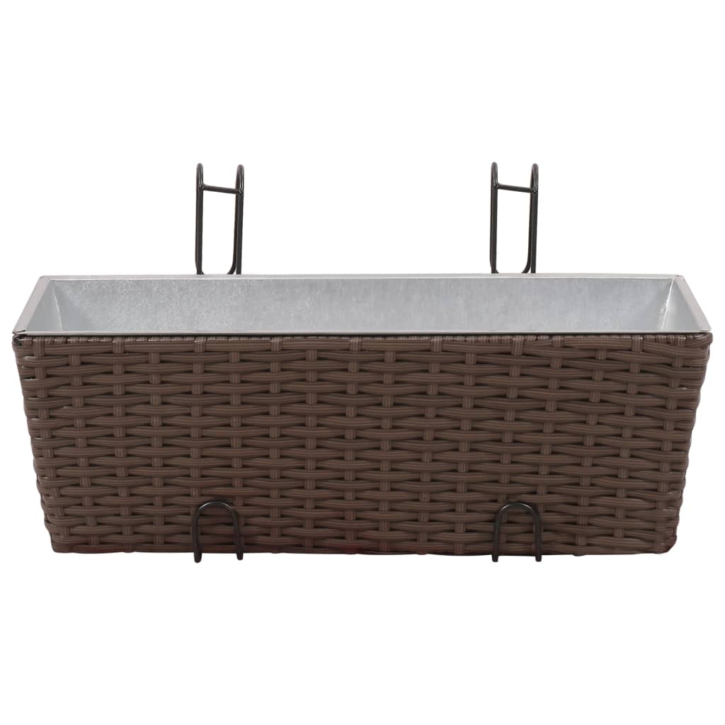 Vidaxl Balcony Plantes Bacs 2 st 50 cm Brown Roard