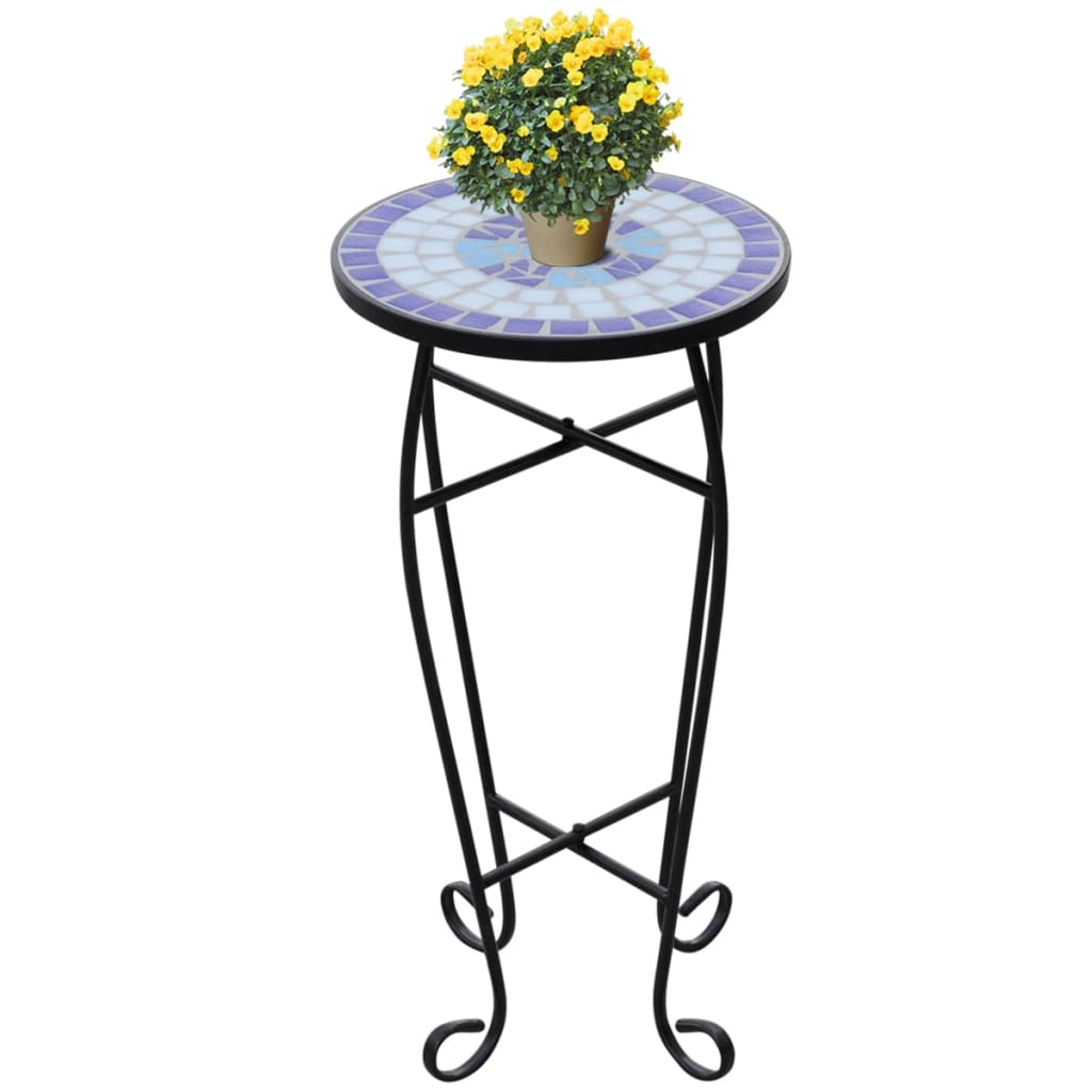 Vidaxl Bee Table Mosaïque bleu et blanc