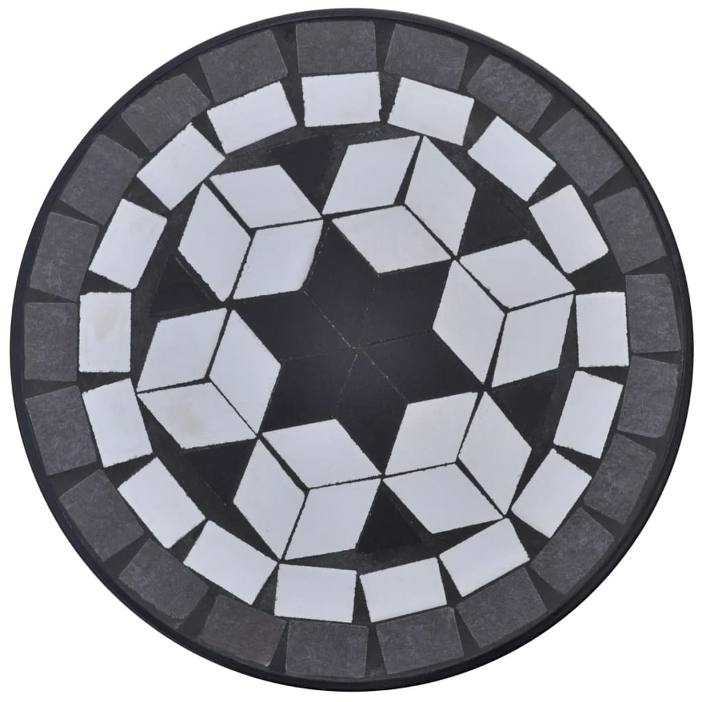 Vidaxl Bee Table Mosaïque noir et blanc