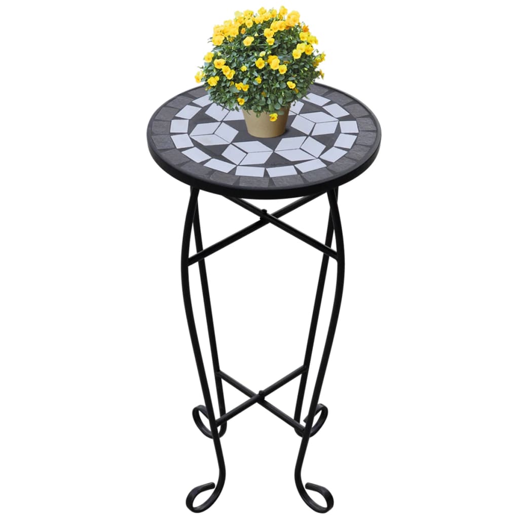 Vidaxl Bee Table Mosaïque noir et blanc