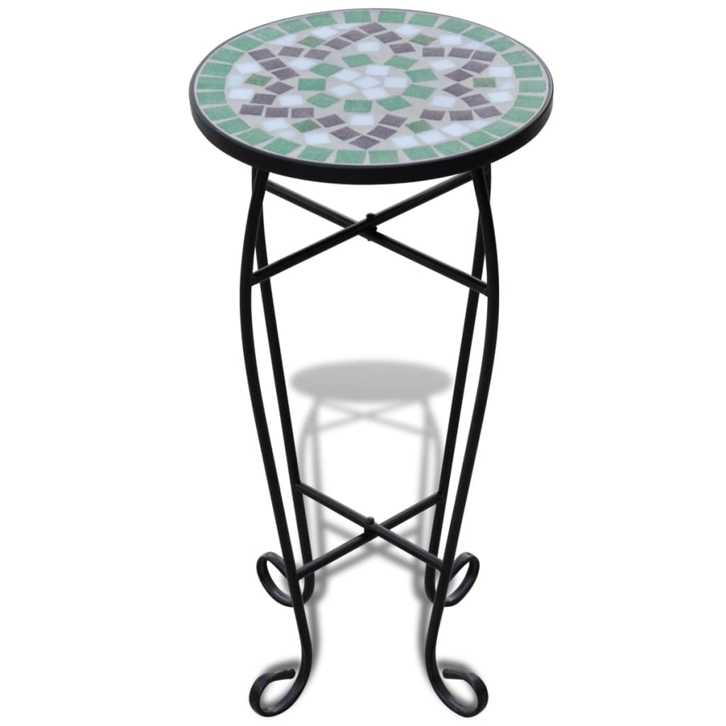 Vidaxl Bee Table Mosaïque vert et blanc