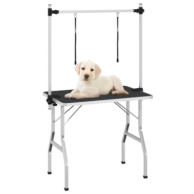 Table de garniture vidaxl pour animaux de compagnie avec 2 options de laisse