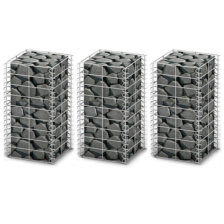 VIDAXL 3 parties SCHANS PANKER SET 25x25x50 cm Fil Galvanisé
