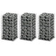 VIDAXL 3 parties SCHANS PANKER SET 25x25x50 cm Fil Galvanisé