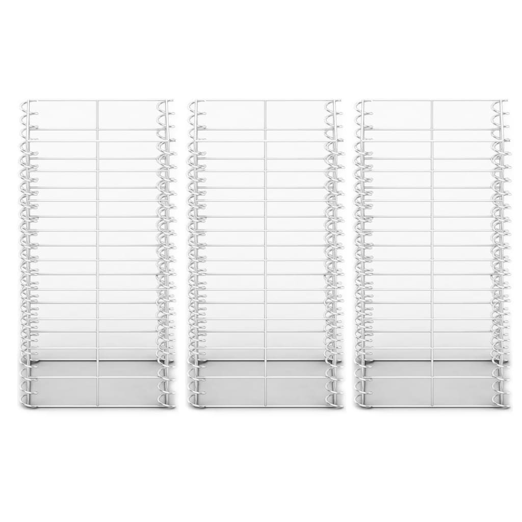 VIDAXL 3 parties SCHANS PANKER SET 25x25x50 cm Fil Galvanisé