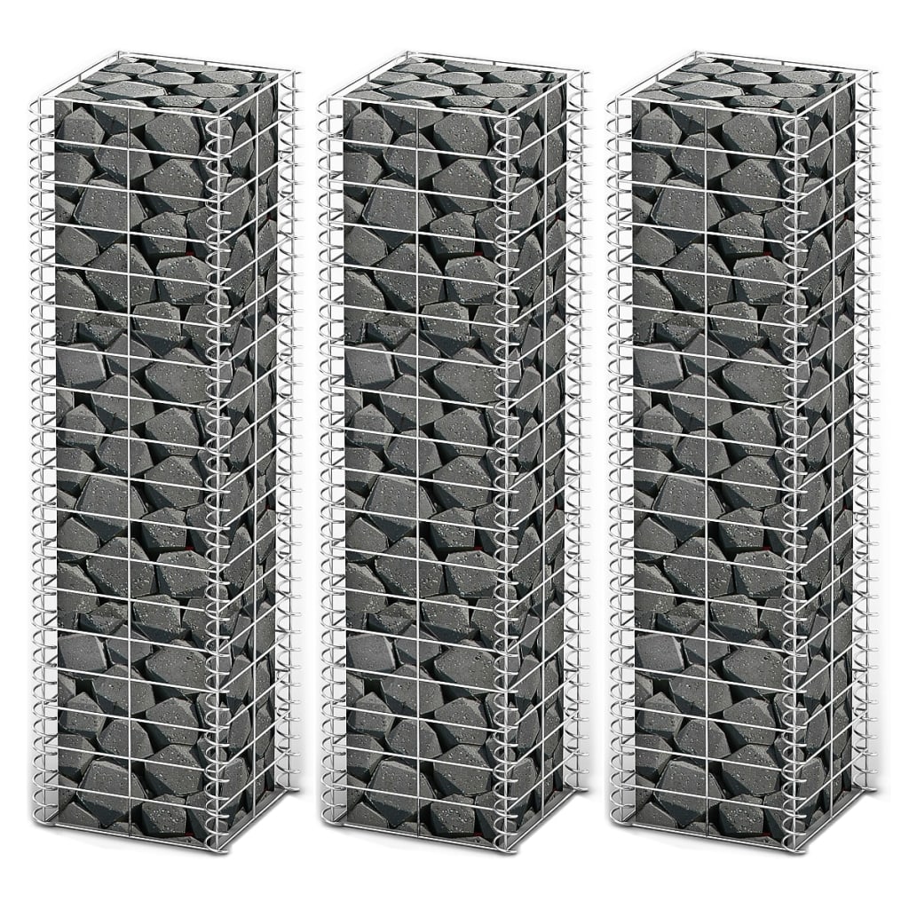 Vidaxl en 3 parties SCHANS BATAIL SET 25x25x100 cm Fil galvanisé