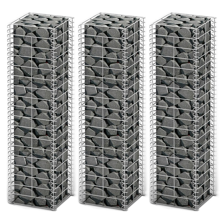 Vidaxl en 3 parties SCHANS BATAIL SET 25x25x100 cm Fil galvanisé