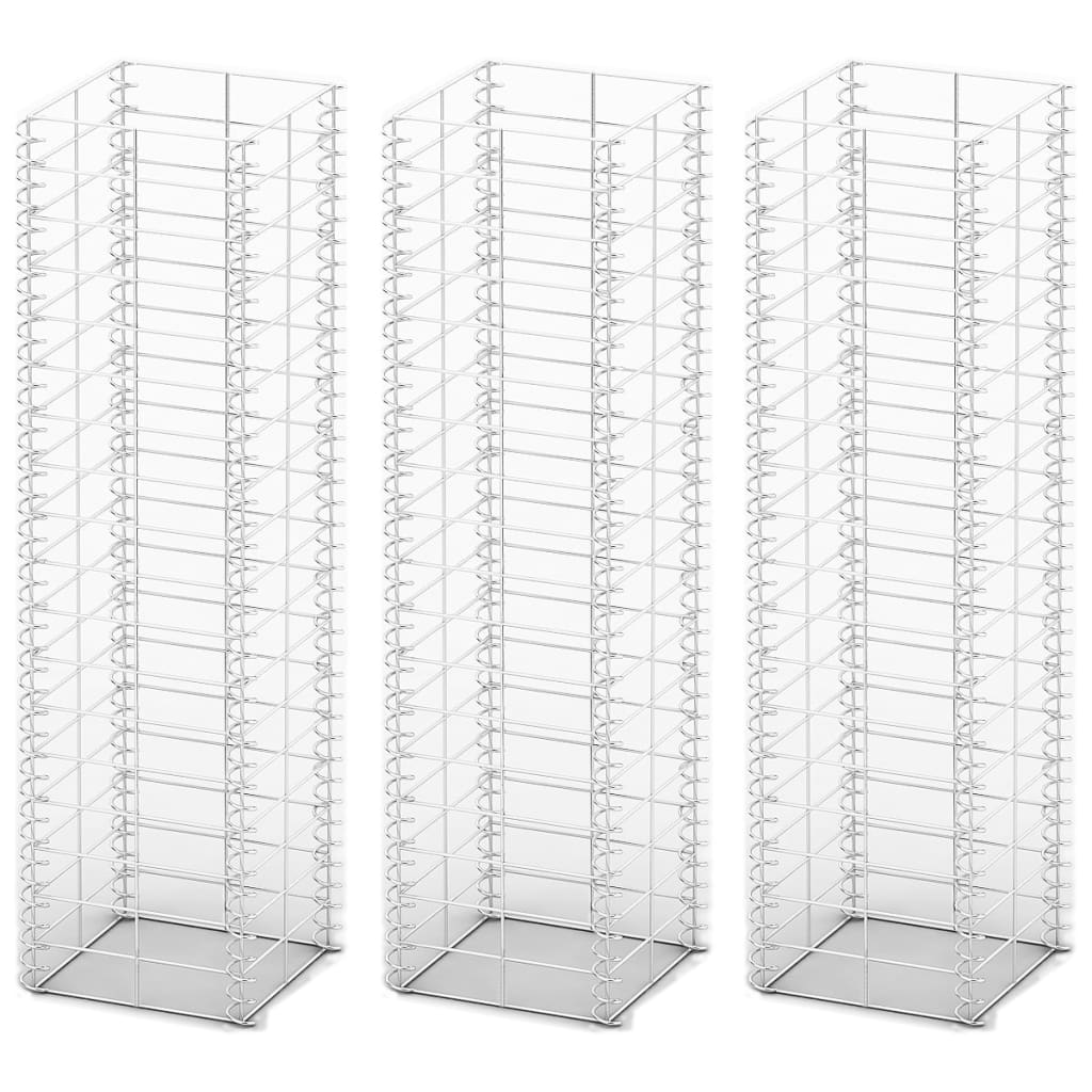 Vidaxl en 3 parties SCHANS BATAIL SET 25x25x100 cm Fil galvanisé