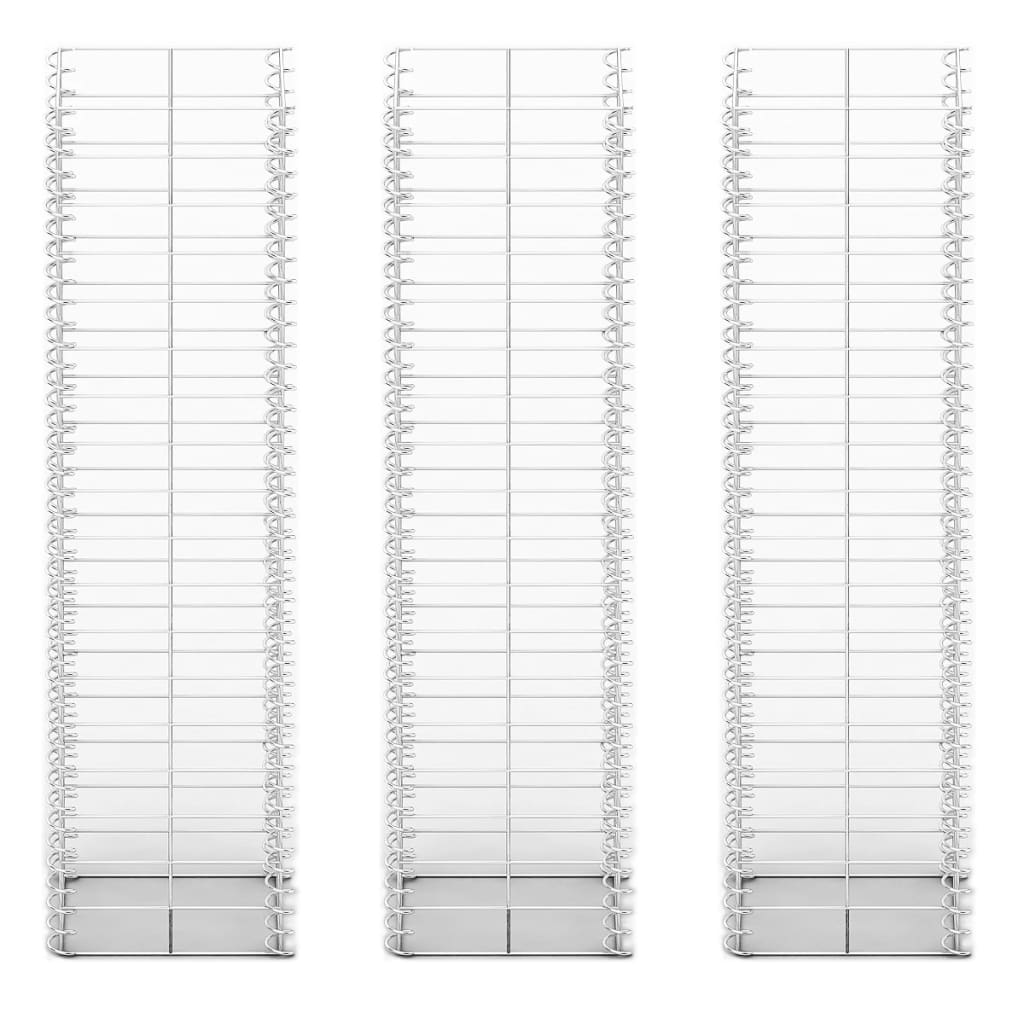 Vidaxl en 3 parties SCHANS BATAIL SET 25x25x100 cm Fil galvanisé