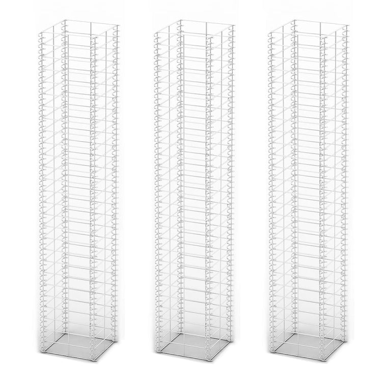 VIDAXL 3 parties SCHANS BATAILS Set 25x25x150 cm Fil galvanisé