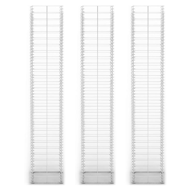 VIDAXL 3 parties SCHANS BATAILS Set 25x25x150 cm Fil galvanisé