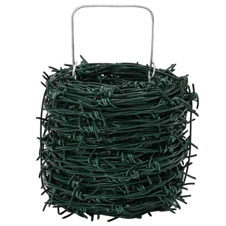Vidaxl Barbed fil sur rouleau 100 m vert