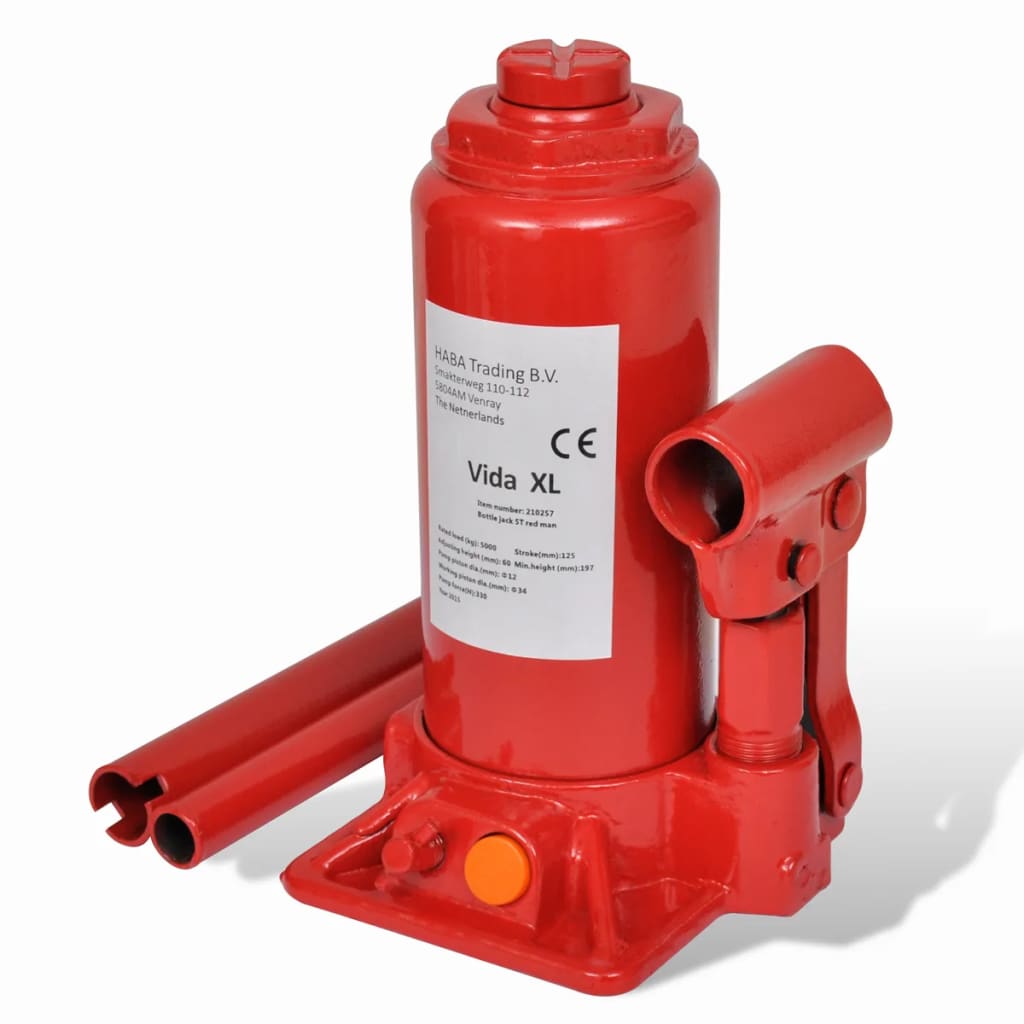 Vidaxl Potkrik Hydraulique 5 tonnes de Red Red