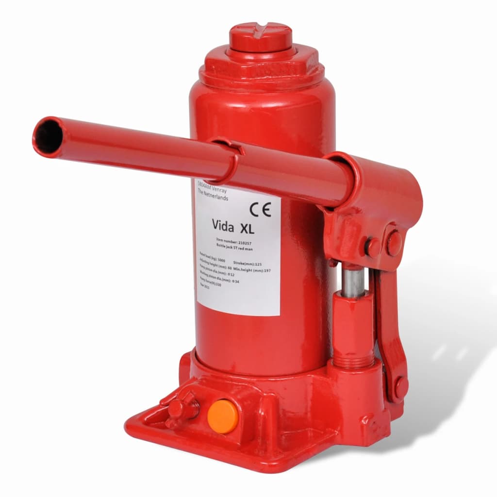 Vidaxl Potkrik Hydraulique 5 tonnes de Red Red