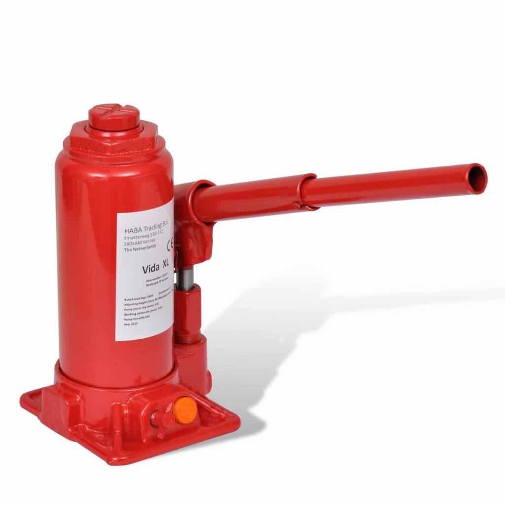 Vidaxl Potkrik Hydraulique 5 tonnes de Red Red