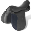 Vidaxl Real Leather Riding Seam 17,5 12 cm (ensemble 5 en 1, noir)