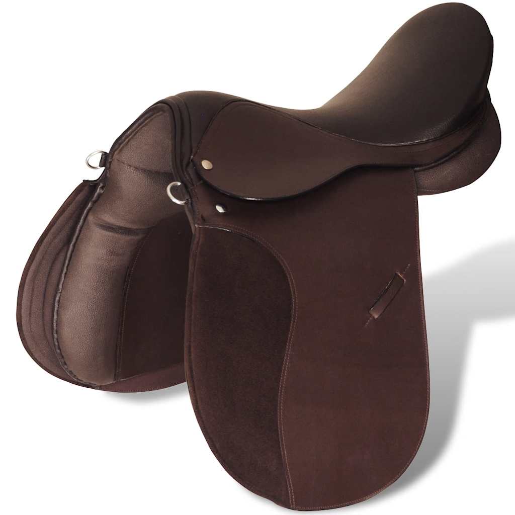 Vidaxl Real Leather Riding Seam 17,5 18 cm (5 en 1, marron)