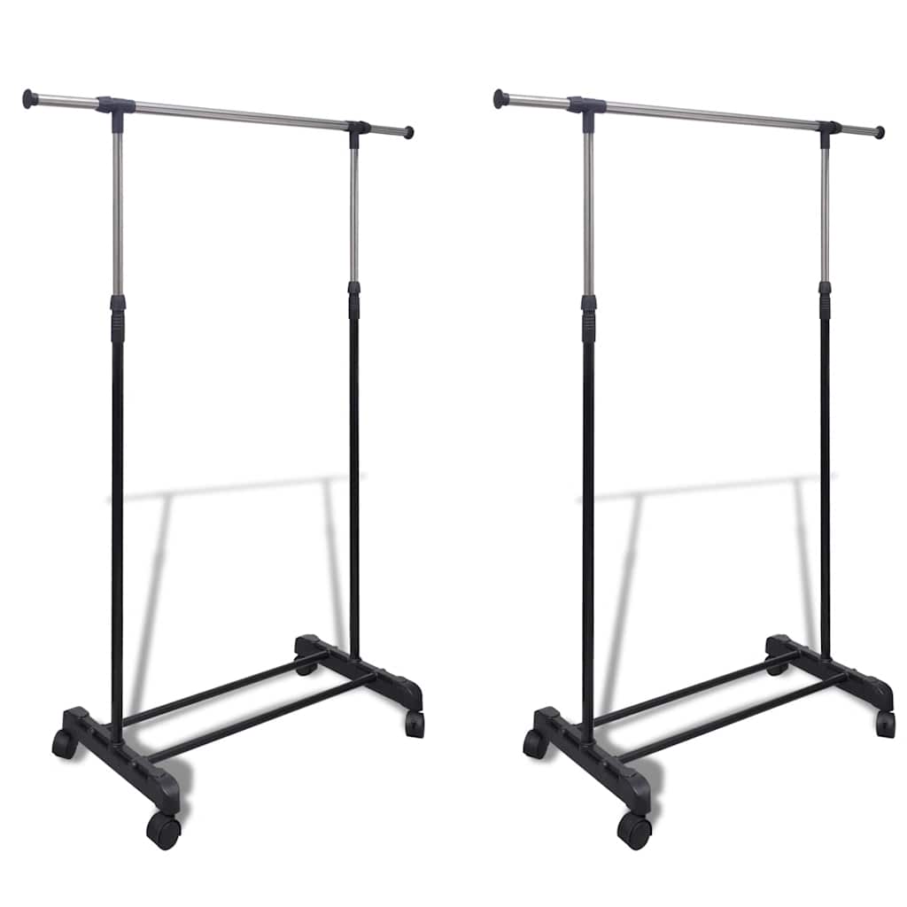 Racks de vêtements vidaxl réglables 2 m avec 1 rail suspendu