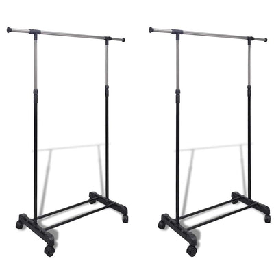 Racks de vêtements vidaxl réglables 2 m avec 1 rail suspendu