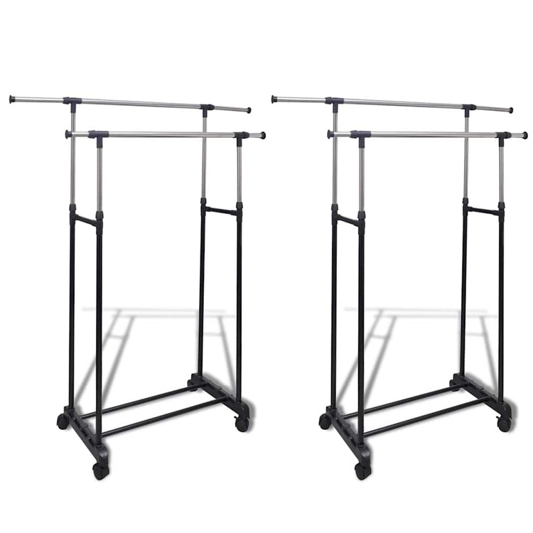 Racks de vêtements vidaxl réglables 2 m avec 2 rails de suspension