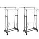 Racks de vêtements vidaxl réglables 2 m avec 2 rails de suspension