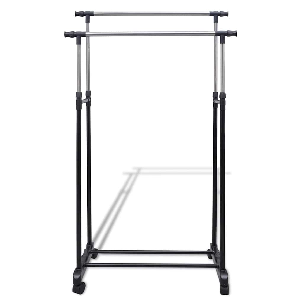 Racks de vêtements vidaxl réglables 2 m avec 2 rails de suspension