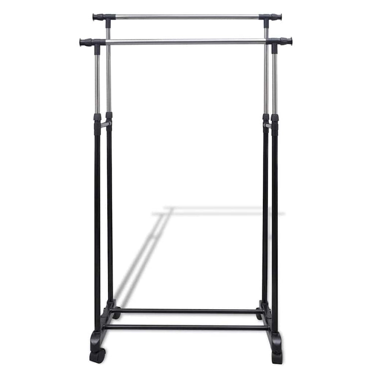 Racks de vêtements vidaxl réglables 2 m avec 2 rails de suspension