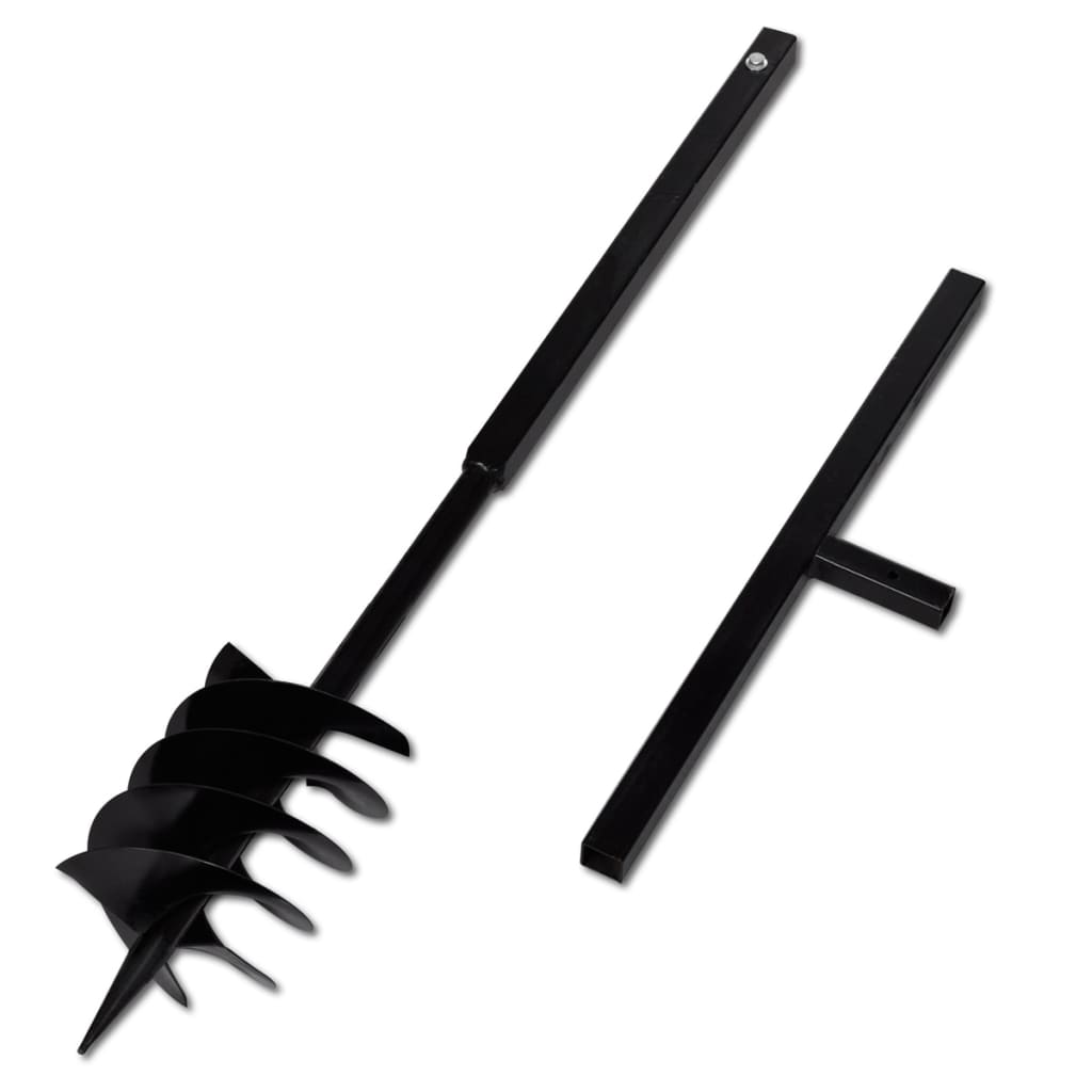 Foret moulue vidaxl avec poignée et tête à vis 180 mm (noir)