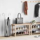Rack à chaussures Vidaxl avec banc 2-en-1 en pin massif solide