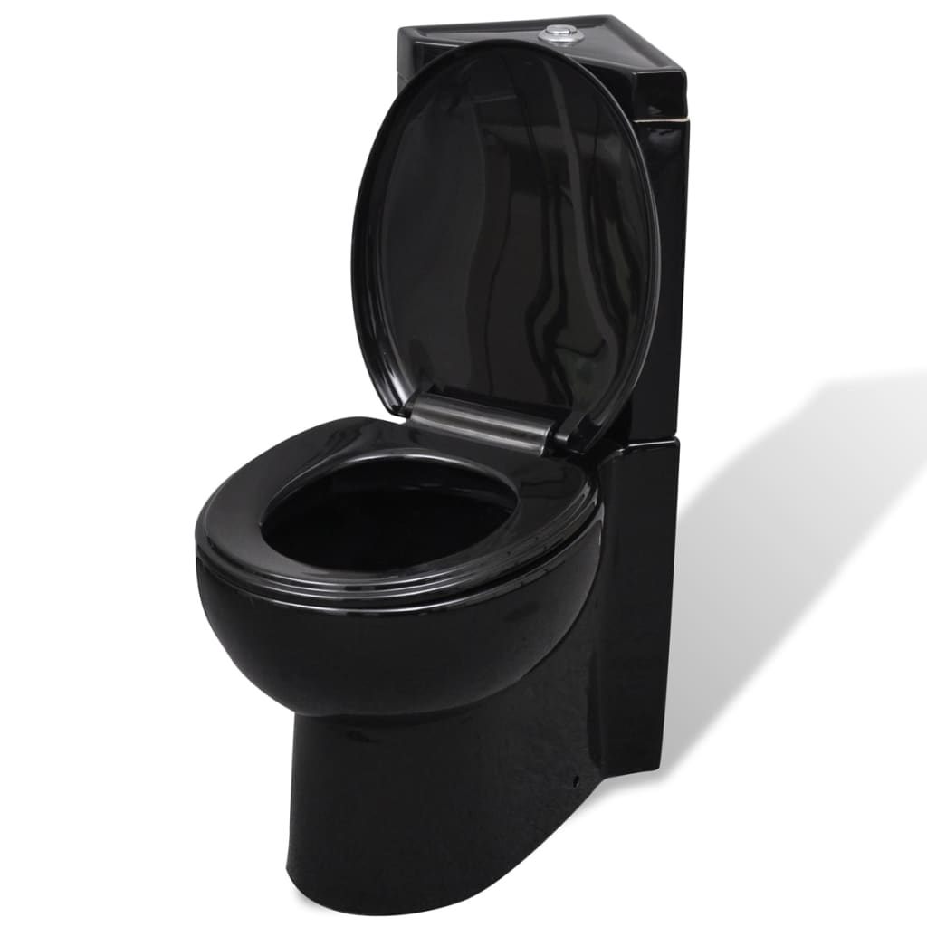Vidaxl Toilet Corner Model Céramique noir