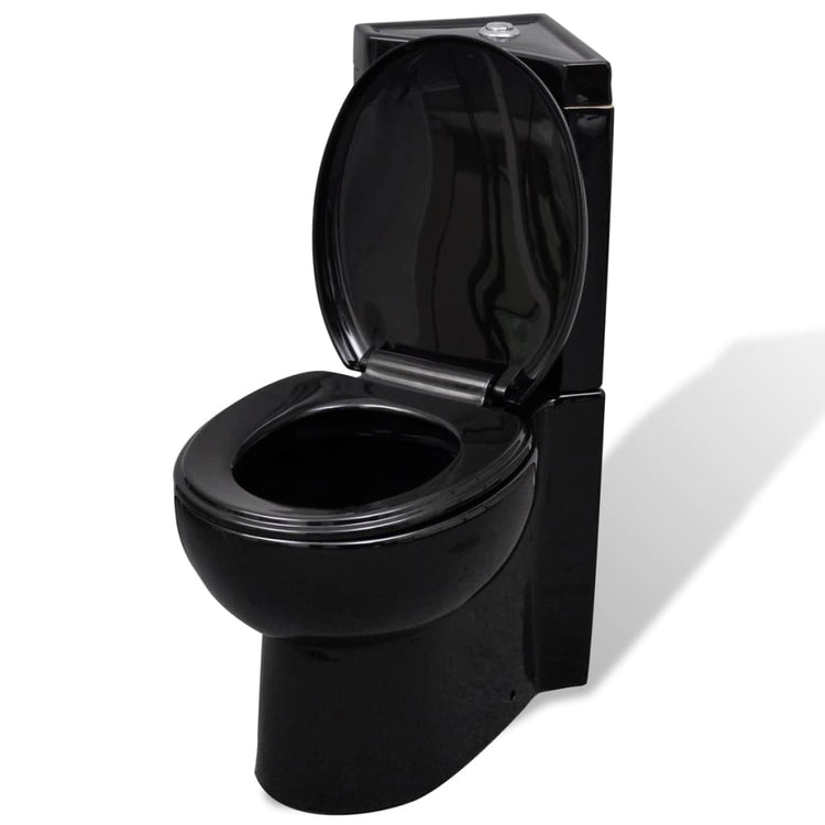 Vidaxl Toilet Corner Model Céramique noir
