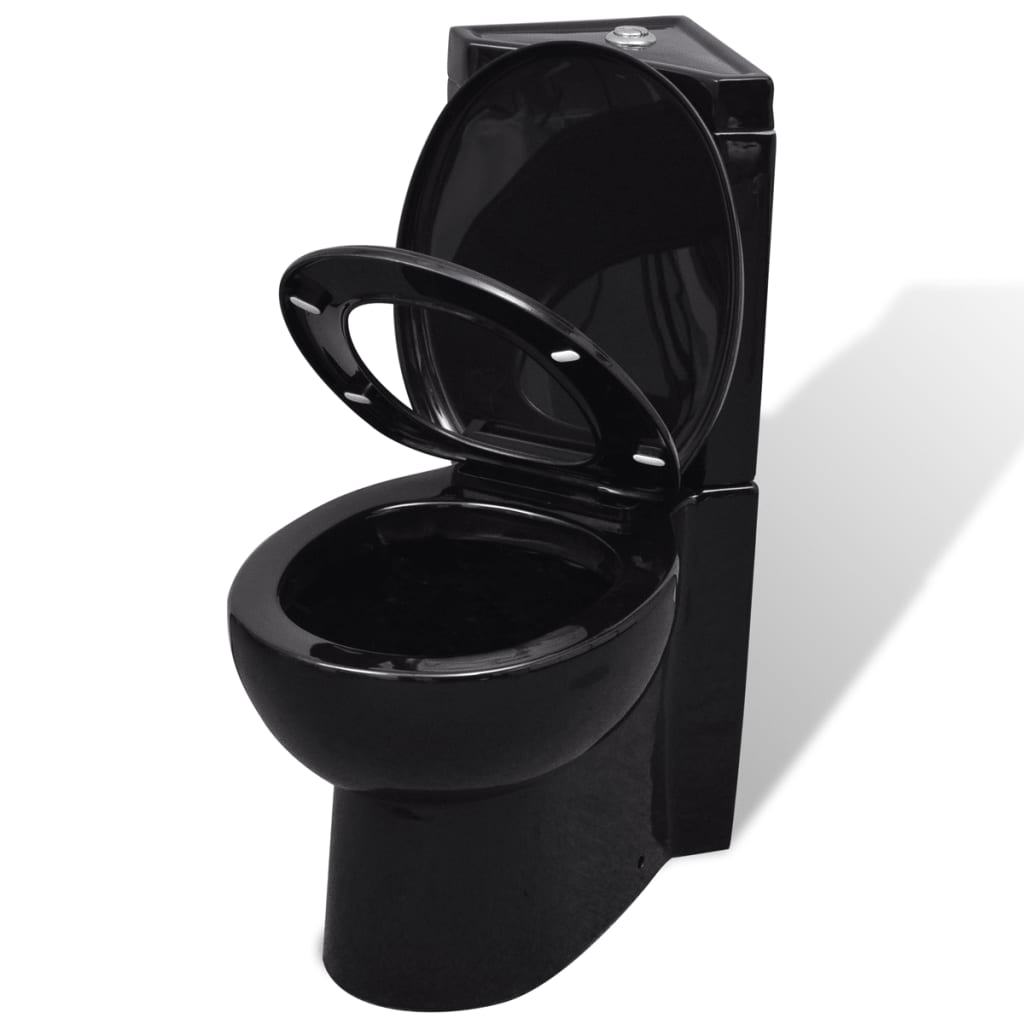 Vidaxl Toilet Corner Model Céramique noir