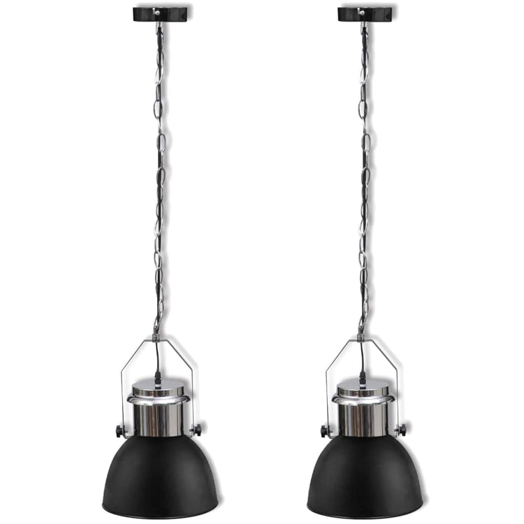 Lampes de plafond vidaxl 2 sts en hauteur en métal moderne réglable noir