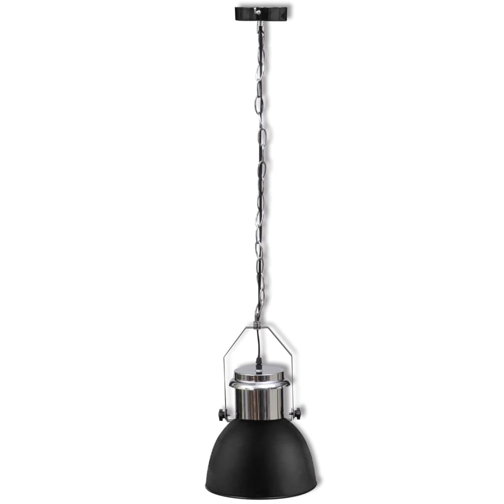 Lampes de plafond vidaxl 2 sts en hauteur en métal moderne réglable noir
