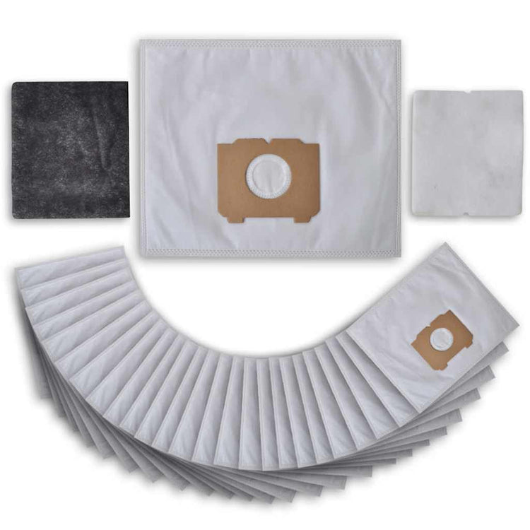 VidaXL 25 pièces sacs d'aspirateur avec filtres pour AEG, Progress, Tornado