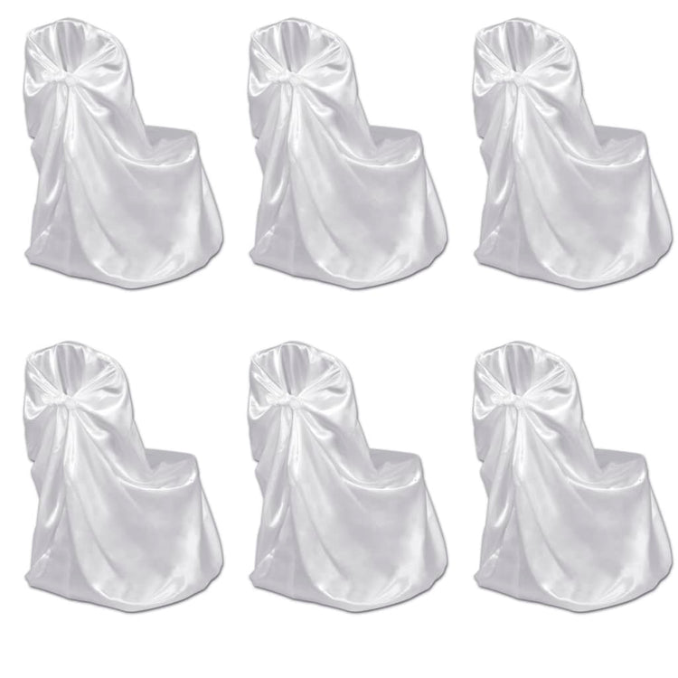 Couverture de chaise de mariage vidaxl blanc (6 pièces)