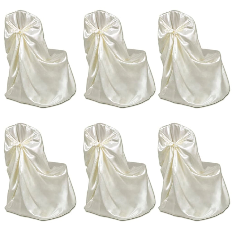 Crème de couverture de chaise de mariage Vidaxl (6 pièces)