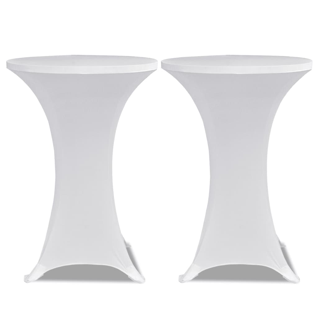 Vidaxl Stand Table Couvercle Stretch Ø70 cm blanc (2 pièces)