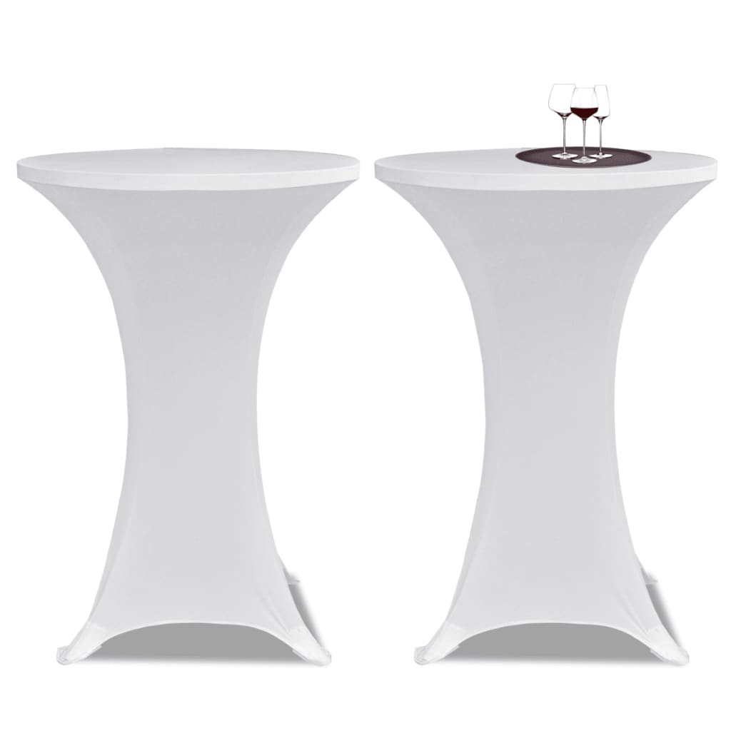 Vidaxl Stand Table Couvercle Stretch Ø70 cm blanc (2 pièces)