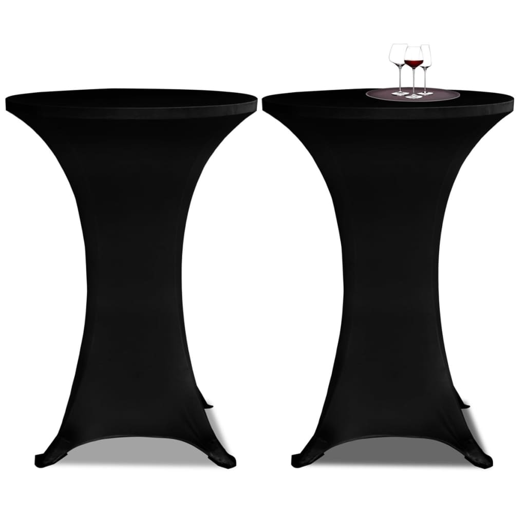 La table debout Vidaxl couvre 2 ST Stretch Ø80 cm noir