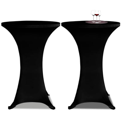 La table debout Vidaxl couvre 2 ST Stretch Ø80 cm noir