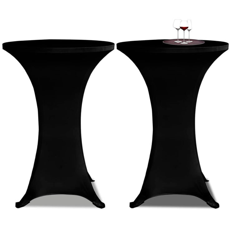 La table debout Vidaxl couvre 2 ST Stretch Ø80 cm noir