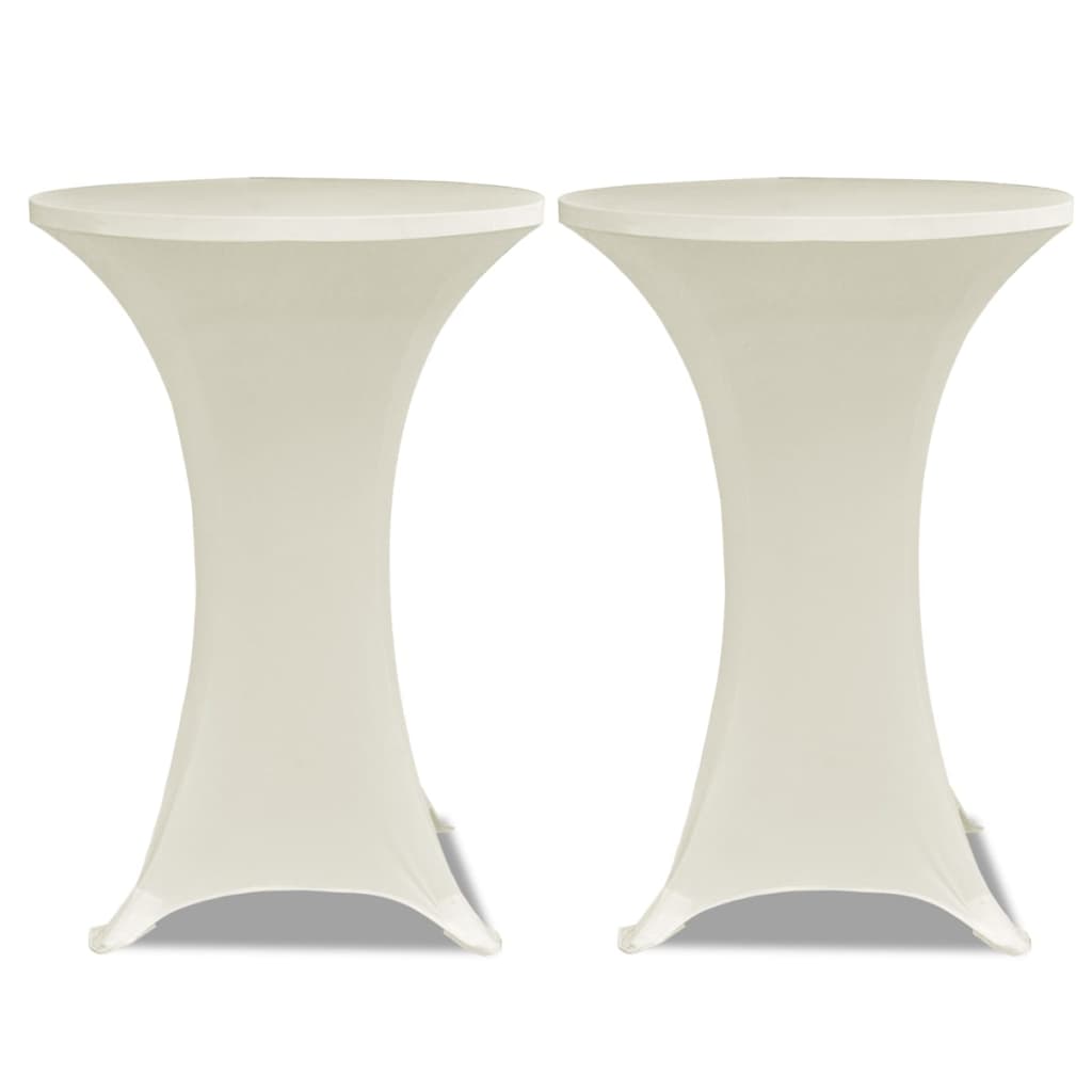 Couvre-table de support Vidaxl Stretch Ø70cm Cream (2 pièces)