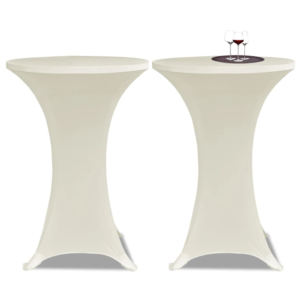 Couvre-table de support Vidaxl Stretch Ø70cm Cream (2 pièces)