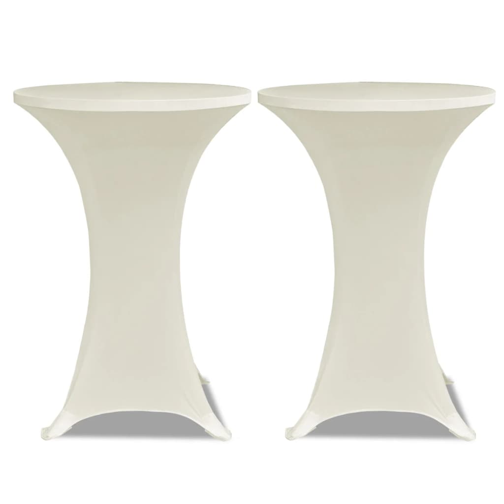 Couvre-table de support Vidaxl Stretch Ø80cm Cream (2 pièces)